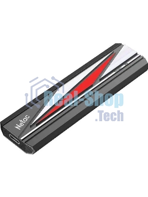 Внешний SSD Netac ZX20L, 2TB, USB 3.2 Gen 2 Type-C, R/W 2000/1800, черный/красный