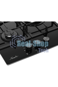 Варочная поверхность MONSHER/ Варочная поверхность MONSHER, газ, High-Tech, 45 см, автоматический электроподжиг, газ-контроль, форсунки под сжиженый газ, SABAF конфорки, чугунные решетки, черный