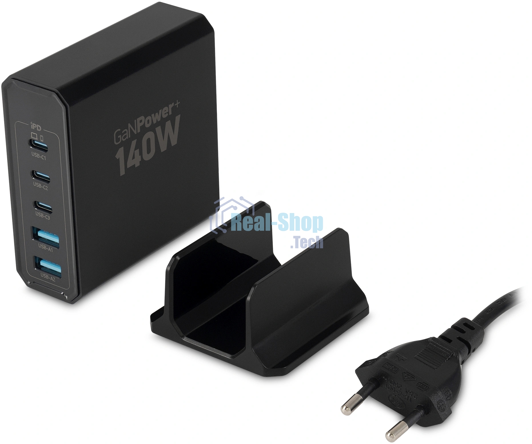Настольное зарядное устройство Digma Pro DPW10A 140W 5A (PD+QC) 3хUSB-C/2xUSB-A универсальное черный (DPW1A4G024BK)