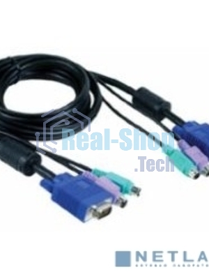 Переключатель D-Link DKVM-CB5Кабель KVM для подключения клавиатуры, мыши и монитора, длина 4,5 м
