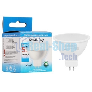 Светодиодная (LED) Лампа Smartbuy-Gu5,3-05W/6000