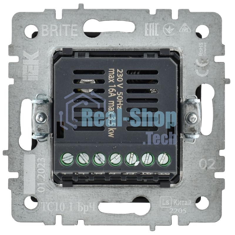 Термостат электронный с индикацией BRITE СП IP20 ТС10-1-БрЧ черный IEK BR-RT11-K02