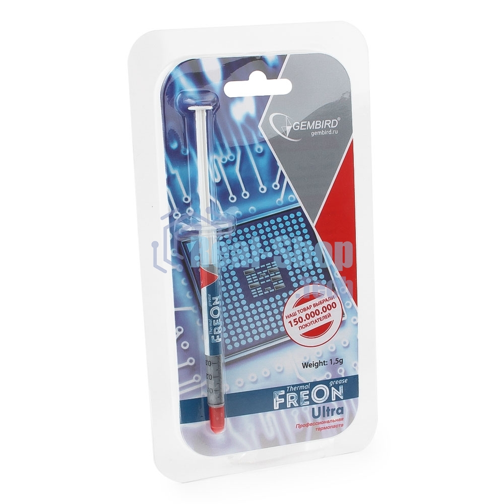 Термо паста Gembird FreOn Ultra GF-21-1.5 для радиаторов, 1,5гр, шприц