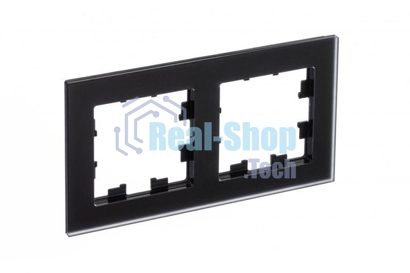 Рамка 2-м AtlasDesign Nature мат. стекло, черный SchE ATN331002