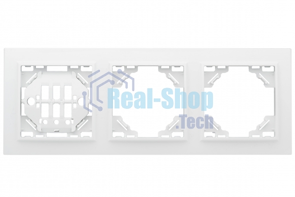 Рамка 3-местная Минск горизонтальная белая EKF Basic