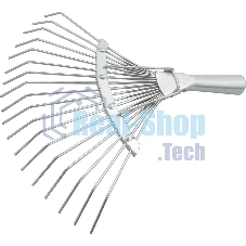 Грабли Сибртех веерные 18 зубьев, с черенком, оцинкованные, круглый зуб