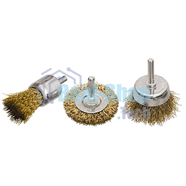 Набор щеток Matrix для дрели, 3 шт., 1 Плоская 50 мм, 2 Чашки 25-50 мм, со шпильками