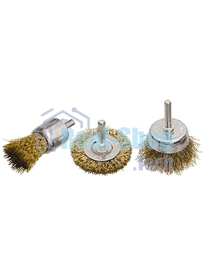 Набор щеток Matrix для дрели, 3 шт., 1 Плоская 50 мм, 2 Чашки 25-50 мм, со шпильками