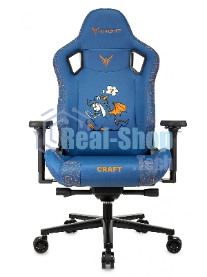 Кресло игровое Knight Craft Dragon синий эко.кожа крестов. металл