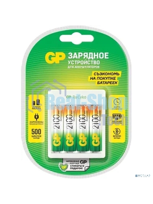Зарядное устройство GP Rechargeable GP Е411/210AAHCCS-2CR1 AA/AAA NiMH 2100mAh (4шт) блистер