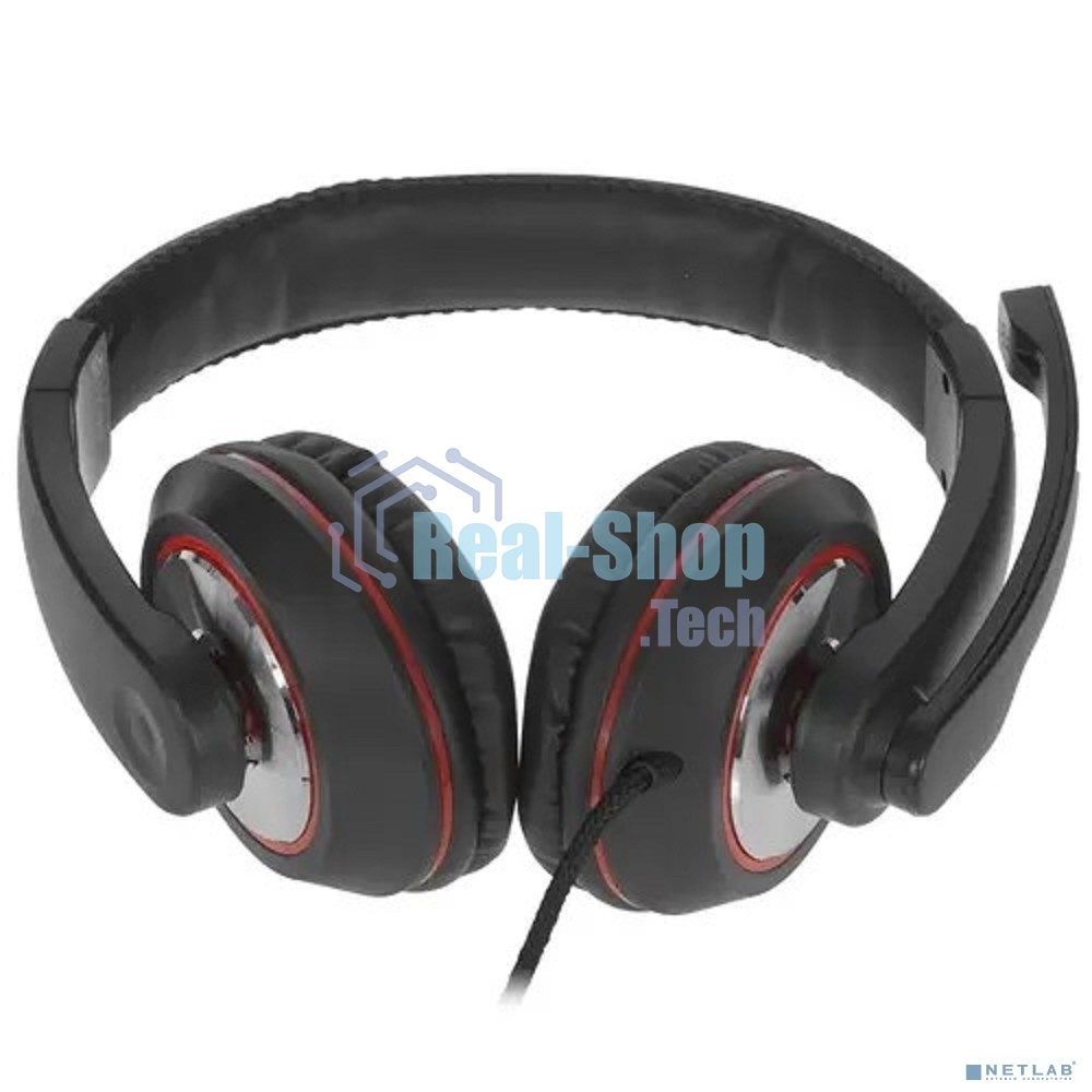 Гарнитура проводная Oklick HS-L390G DRAGON black/red 1.8m (JD-728S)
