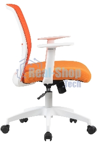 Кресло компьютерное Cactus CS-WMC333-OR оранжевый, сиденье оранжевый, сетка/ткань, низк. спин. крестов. пластик, пластик белый