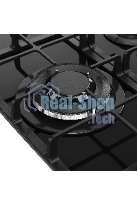 Варочная поверхность MONSHER/ Варочная поверхность MONSHER, газ, High-Tech, 45 см, автоматический электроподжиг, газ-контроль, форсунки под сжиженый газ, SABAF конфорки, чугунные решетки, черный