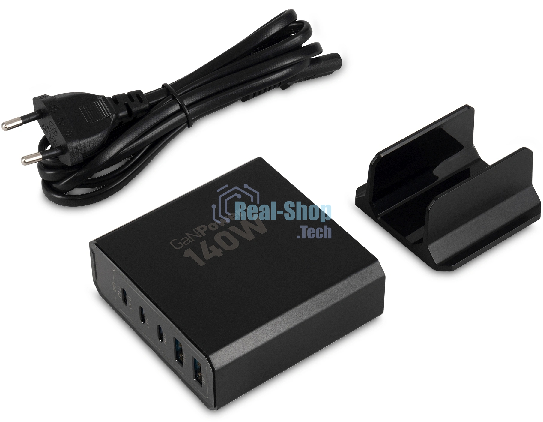 Настольное зарядное устройство Digma Pro DPW10A 140W 5A (PD+QC) 3хUSB-C/2xUSB-A универсальное черный (DPW1A4G024BK)