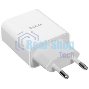 Зарядное устройство Hoco 10.5Вт, 2.1А, 1хUSB + кабель USB/Type-C 1м, C81A, белый, блистер