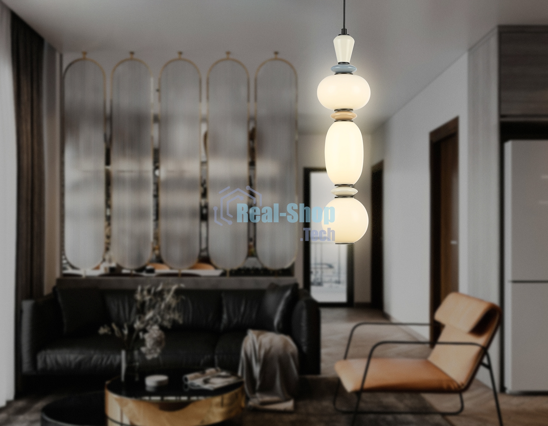 Светильник Ambrella light LH53142 BK/WH черный/белый 15W 3000K D140*1760