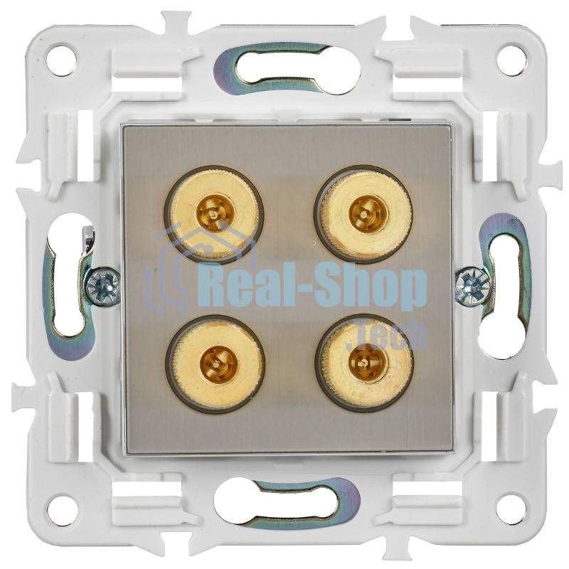 SKANDY Аудиорозетка 4-мест. SK-A01N никель | SK-S40-K50 | IEK