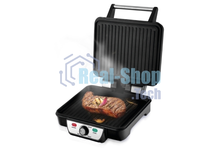 Гриль контактный электрический Centek CT-1463 1800 Вт, 2 жаровни 280х230 мм, антипригар, нагрев 240 гр, нерж отдел