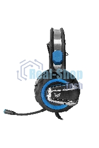 Гарнитура проводная игровая Crown CMGH-3001 черный/синий