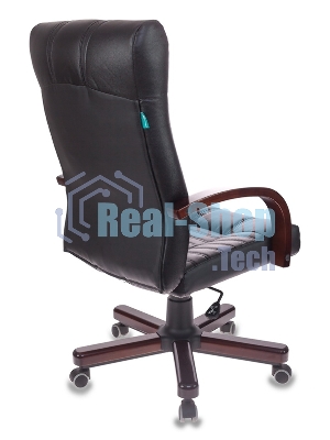 Кресло Бюрократ KB-10/WALNUT черный, экокожа