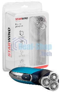 Электробритва роторная Starwind SSH 1525 реж.эл.:3 питан.:аккум. голубой/черный