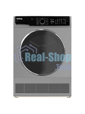 Сушильная машина Korting KD 60L97 S серебристый, 10 кг, сушка - конденсационная, программ - 15, 59.6 x 84.5 x 64 см