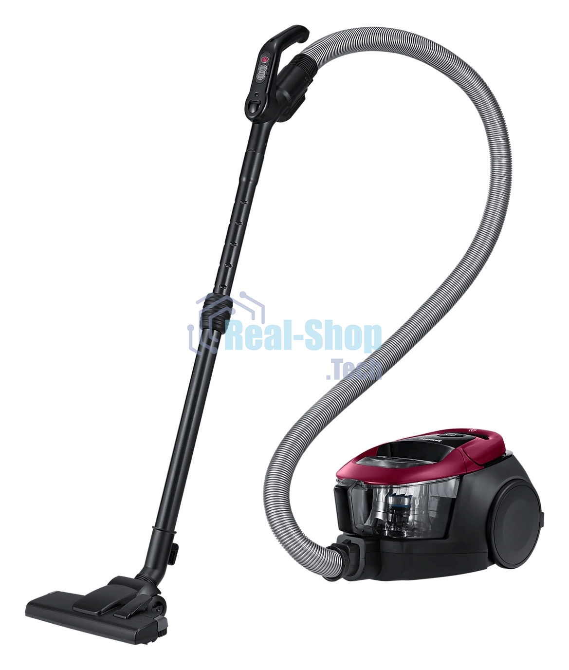 Пылесос Samsung VC18M31A0HP бордовый/черный, 380/1800 Вт, уборка сухая, пылесборник контейнер 2 л