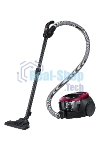 Пылесос Samsung VC18M31A0HP бордовый/черный, 380/1800 Вт, уборка сухая, пылесборник контейнер 2 л