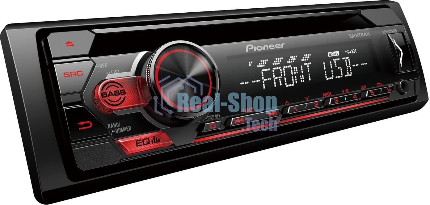 Автомагнитола Pioneer DEH-S1150UB, 1 DIN, CD, USB Type-A, AUX, пульт ДУ