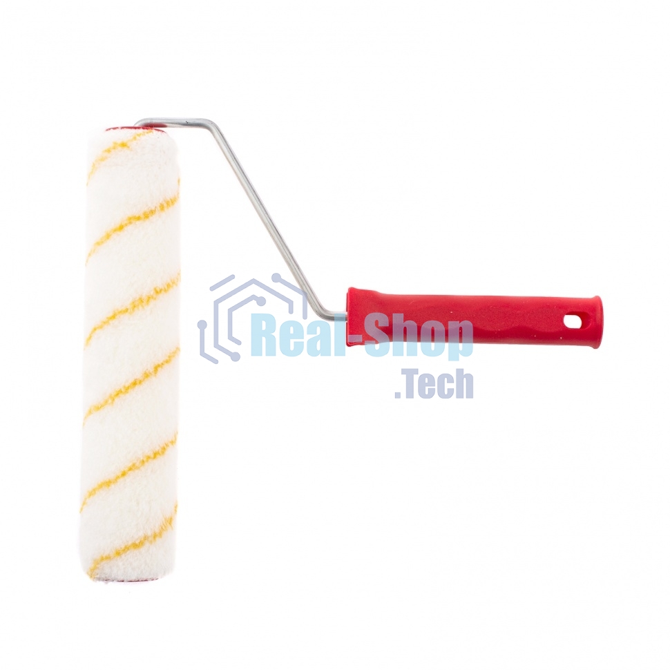 Валик в сборе Matrix полиакрил желтая полоса, 250 мм, ворс 12 мм, D 36 мм, D ручки 6 мм