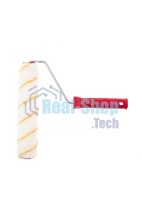 Валик в сборе Matrix полиакрил желтая полоса, 250 мм, ворс 12 мм, D 36 мм, D ручки 6 мм