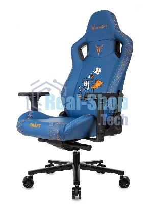 Кресло игровое Knight Craft Dragon синий эко.кожа крестов. металл
