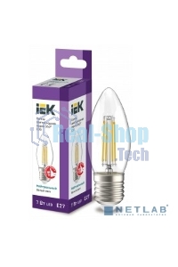 Лампа светодиодная IEK LLF-C35-7-230-40-E27-CL филаментная 360° 7Вт C35 свеча 4000К E27 230В прозр.