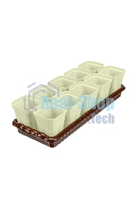 Набор для рассады Palisad поддон 380х155х40 мм, 10 горшочков по 250 мл с выдвижным дном