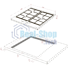 Варочная поверхность MONSHER/ Варочная поверхность MONSHER, газ, High-Tech, 45 см, автоматический электроподжиг, газ-контроль, форсунки под сжиженый газ, SABAF конфорки, чугунные решетки, черный