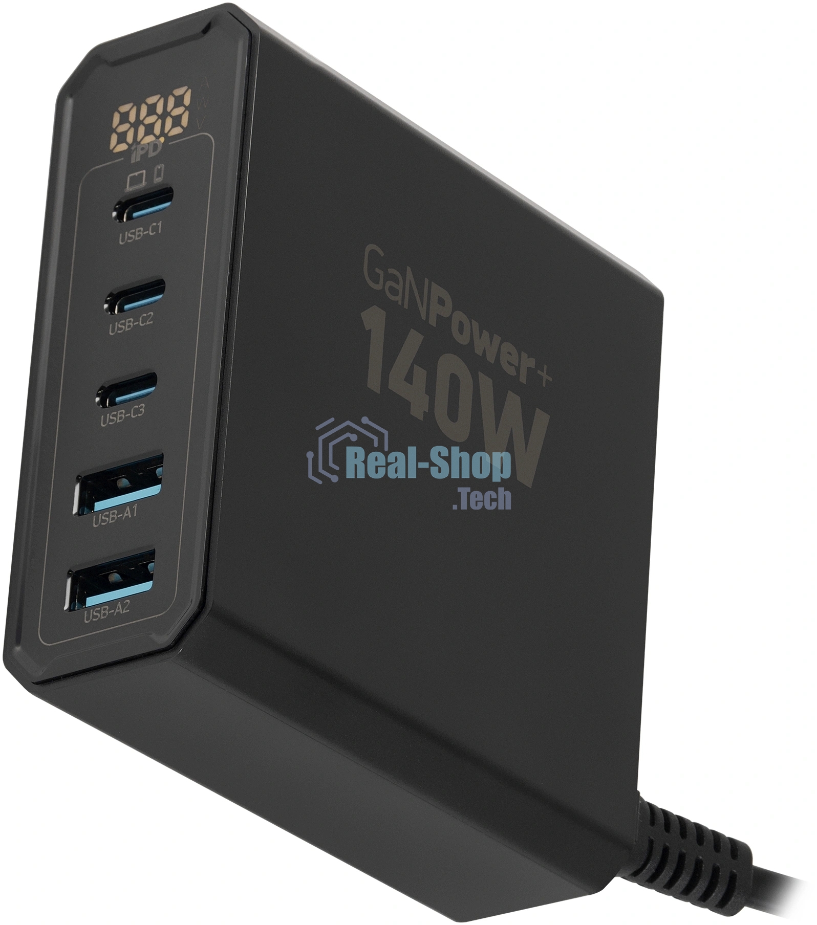 Настольное зарядное устройство Digma Pro DPW10A 140W 5A (PD+QC) 3хUSB-C/2xUSB-A универсальное черный (DPW1A4G024BK)