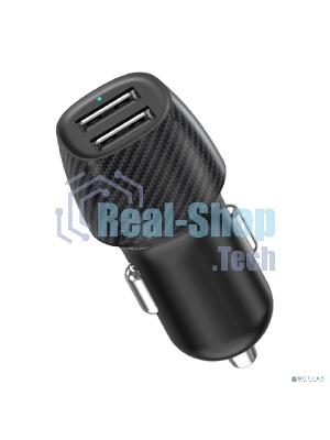 Автомобильное зарядное устройство c двумя портами Rexant (USB-А + USB-A) со световой индикацией, 12Вт, черное