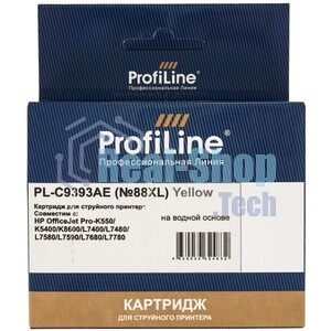 Картридж струйный ProfiLine PL-C9393AE №88 для принтеров HP Office jet HP Office jet K550/K550 dtn/K550dtwn/K5400/K5400dn/K8600/L7380/L7590 Yellow водные