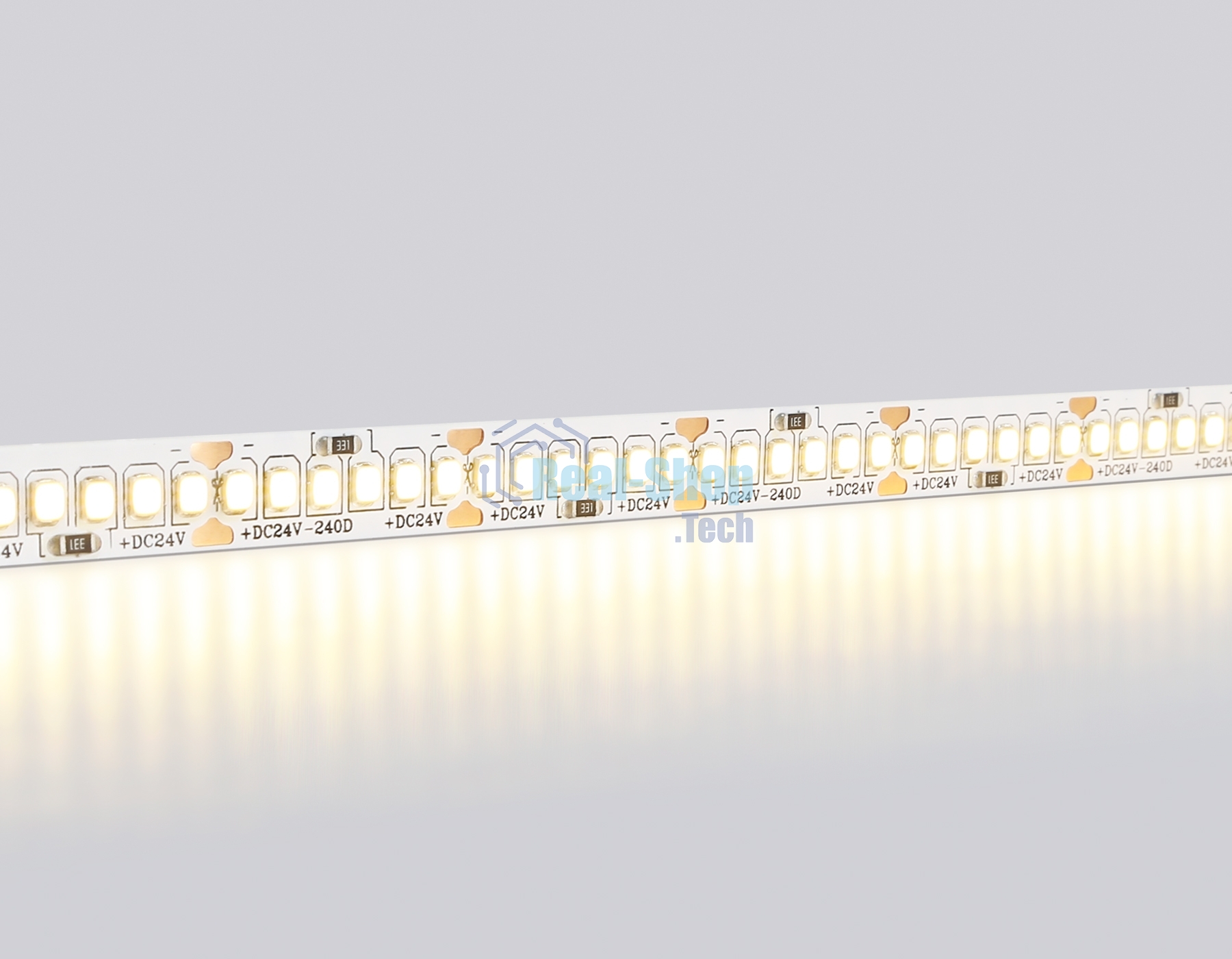 Светодиодная лента Ambrella light GS3401 2835 240Led/ 20W m/ 24V IP20 3000K/ 5000*10*1.2mm (2 конт.)
