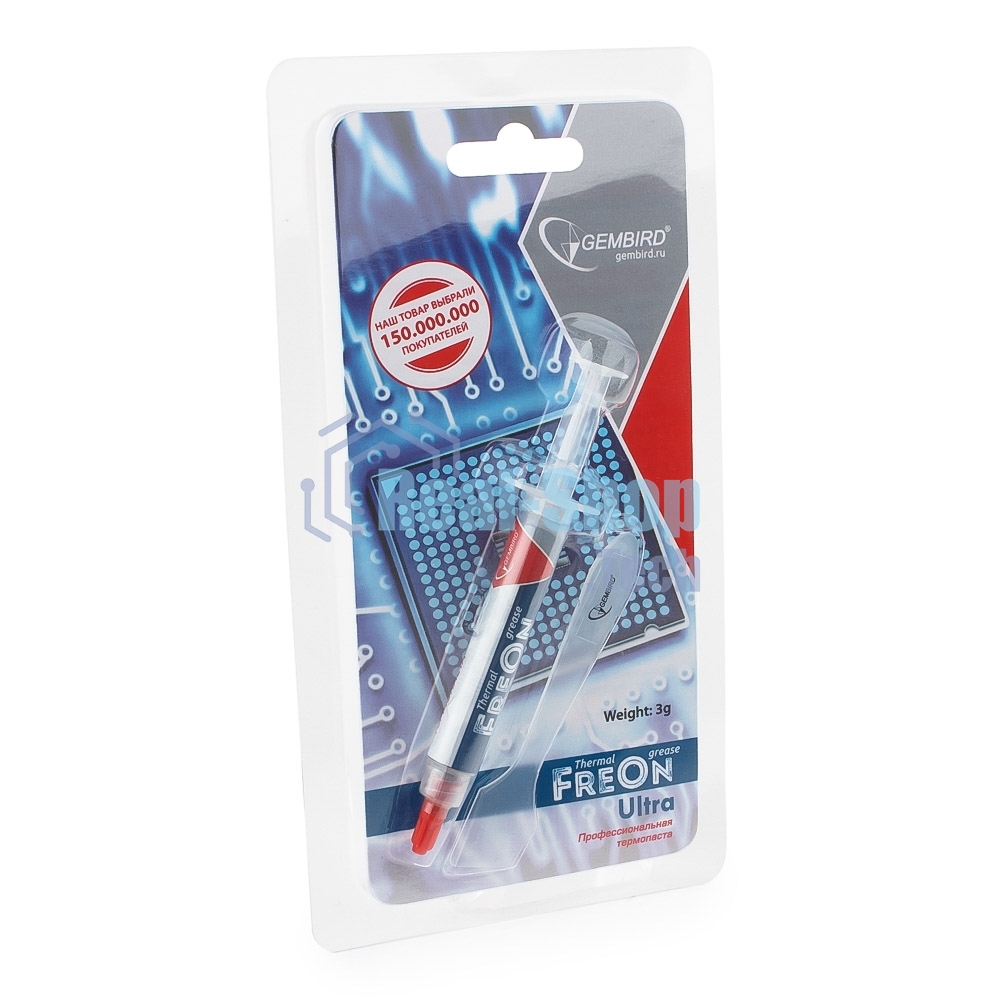 Термопаста Gembird FreOn Ultra GF-21-3 для радиаторов, 3гр, шприц