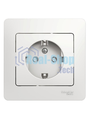 Розетка 1-м СП Glossa 16А защ. шторки с заземл. в сборе бел. SchE GSL000144