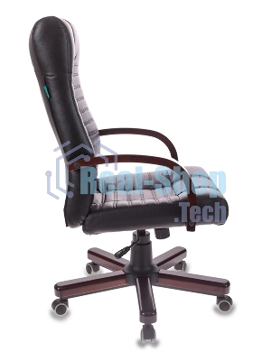 Кресло Бюрократ KB-10/WALNUT черный, экокожа