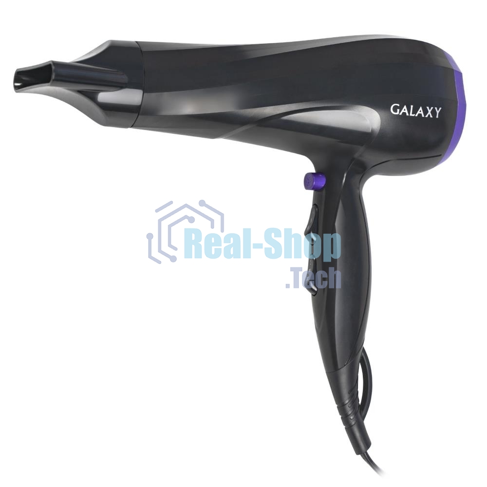 Фен для волос Galaxy Line GL 4332, черный, 2000 Вт, 2 скорости потока воздуха, 3 температурных режима, функция 