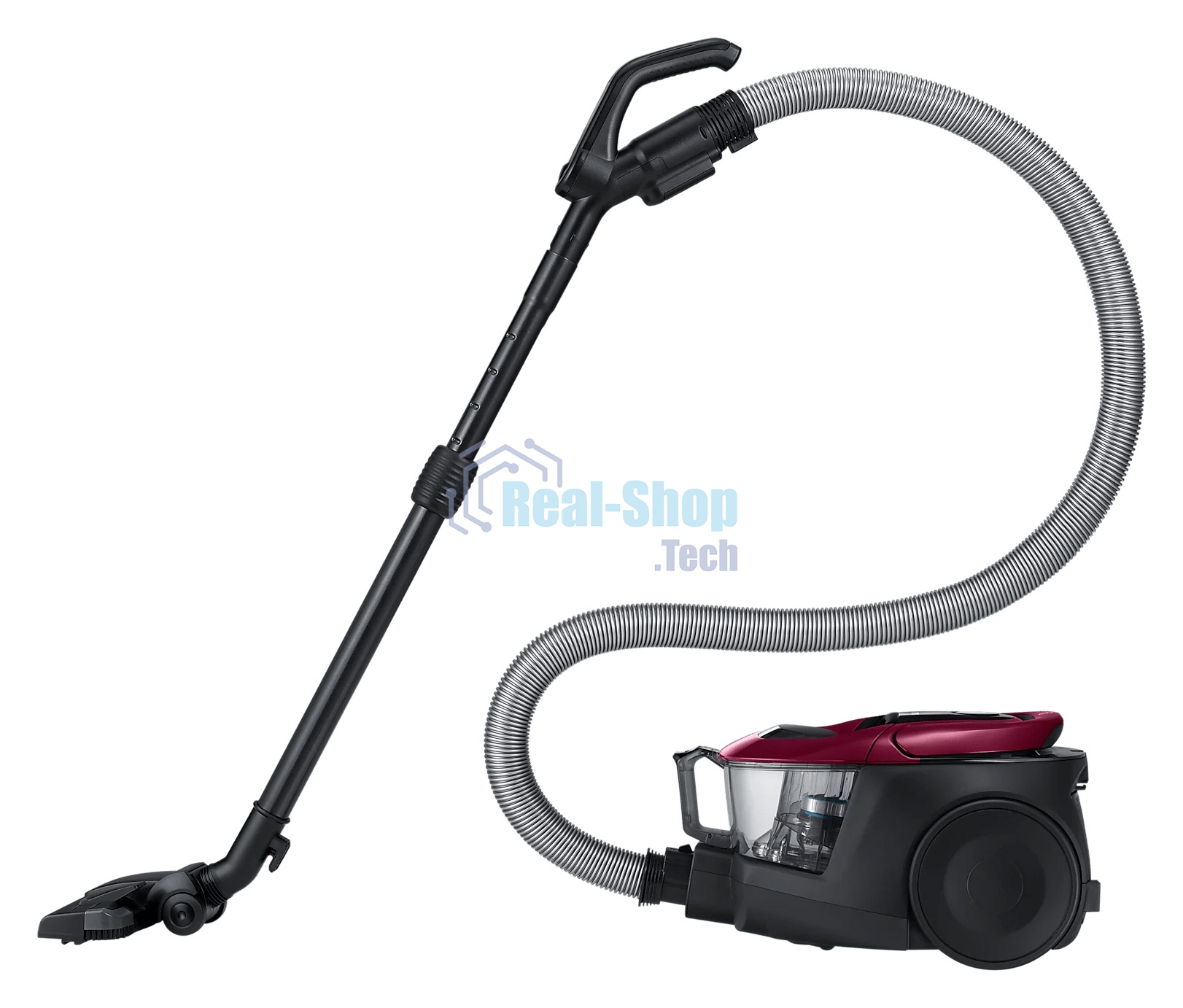 Пылесос Samsung VC18M31A0HP бордовый/черный, 380/1800 Вт, уборка сухая, пылесборник контейнер 2 л