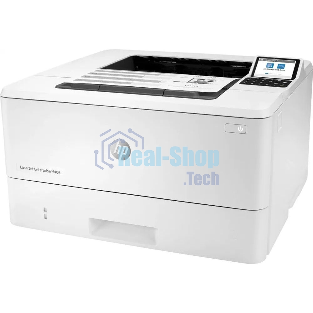 Принтер лазерный HP LaserJet Enterprise M406dn (3PZ15A), A4, ч/б, печ. до 40 стр/мин., 1200 x 1200 dpi, USB, RJ-45, Air Print, Mopria