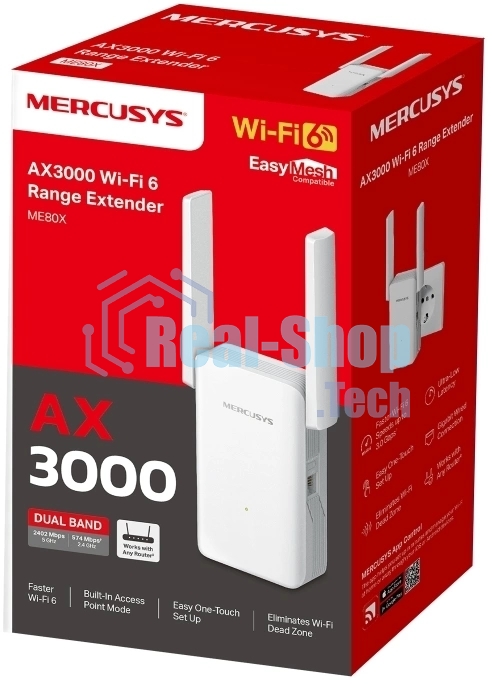 Усилитель Wi-Fi сигнала Mercusys ME80X AX3000