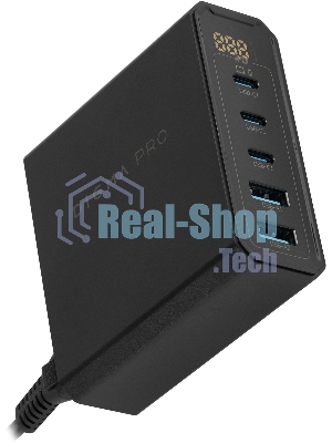 Настольное зарядное устройство Digma Pro DPW10A 140W 5A (PD+QC) 3хUSB-C/2xUSB-A универсальное черный (DPW1A4G024BK)