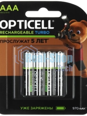 Аккумулятор Opticell Turbo 6080004 AAA NiMH 970mAh (4шт) блистер