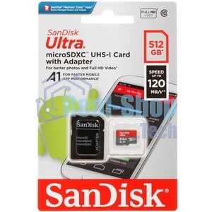 Флеш карта microSD 512Gb SanDisk microSDXC Class 10 Ultra UHS-I A1 140Mb/s