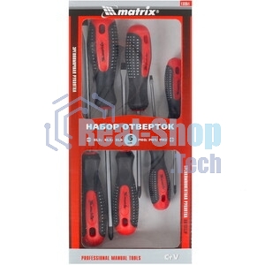 Отвертка MATRIX 13351проф. fusion crv 3компонентная рукоятка antislip 6шт.